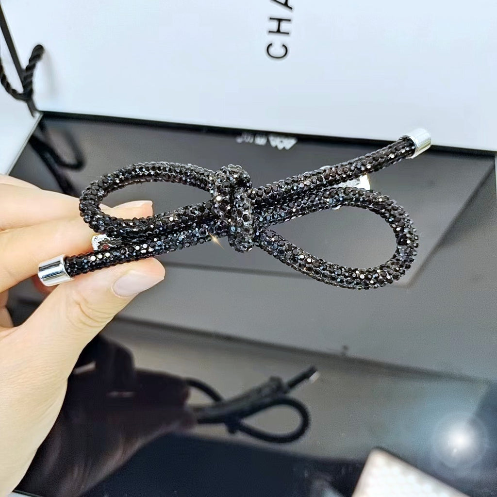 Rhinestone Bow Spring Clip Advanced Sense