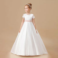 Stylish White Satin Dress With Temperament