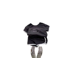 English Letters Men's And Women's Baby Clothes Short-sleeved Shorts Round Neck