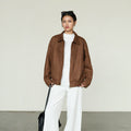 Retro Lapel Feminine Loose-fitting Casual Jacket Top For Women