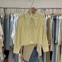 Chic Doll Collar Single Breasted Long Sleeve Thin Sweet Inside Shirt Blouse