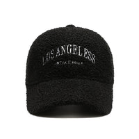 Lamb Wool Hat Autumn And Winter Letter Embroidered Peaked Cap
