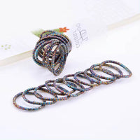 10-pack High Elastic Shiny Children's Thumb Rubber Band Gold Leaf Hair Band Accessories