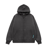 350g Velvet Padded Loose High Zipper Hooded Sweater