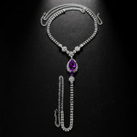 Purple Diamond Drop Underwear Chain Nightclub Sexy
