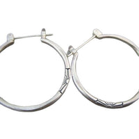 Retro Antique Silver Hoop Earrings For Women