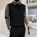 Fake Two Pieces Sweaters Men's Base Knitting