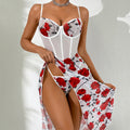 Women's Strap Floral Lace-up Dress