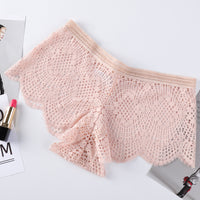 European And American Transparent Cotton Crotch Women's Mid Waist Boxer Briefs