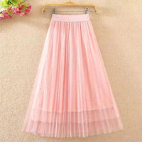 New Versatile High Waisted Slimming Mid Length Mesh Skirt For Women