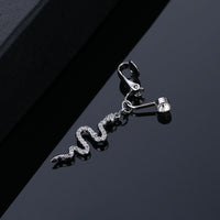 Non-perforated Snake-shaped Navel Stud Zircon