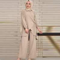 Women's Fashionable Loose Casual Solid-Color Set