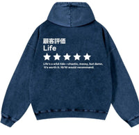 Pure Cotton Washed Vintage Hooded Sweatshirt With Double-layer Hood