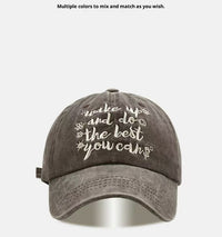 All-match Retro Face-looking Small Letters Soft Top Washed Sun-proof Baseball Cap For Men