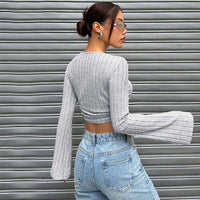Women's Fashion Trend T-shirt Autumn Winter Street Style Slim Fit Short Top