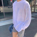Men's Solid Color Loose Long Sleeves T-shirt