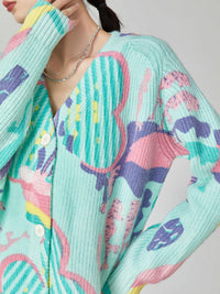 Dopamine Lake Blue Rainbow Gradient Knitted Sweater
