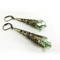 Long Eardrop Jewelry Flower Vintage Luxury Crystal Earrings