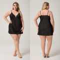 Plus-size Satin Chiffon Camisole Pajamas For Women Sexy Nightgown With V-neck Loungewear Set