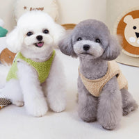 Cute Dog Thickened Coral Fleece Sweatshirt Vest With Leash Ring Autumn Winter Dog Outfit For Indoor Cats And Small Dogs