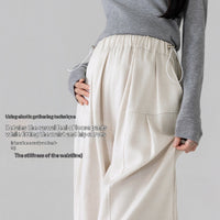 Lyocell Tencel Linen Drawstring-Neck Loose Fit Wide-Leg Pants