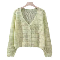 Loose Hollow Knitted Air Conditioning Shirt