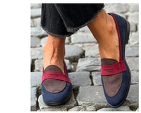 Round Toe Loafers Suede Color Matching