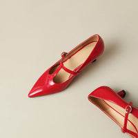 New Spring And Autumn Authentic Leather Square Toe Women's Shoes