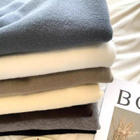 Simple Casual Stand Collar Shoulder Long Sleeve Sweater