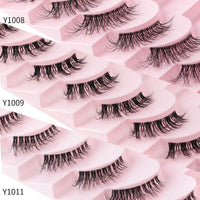 Flat Half False Eyelashes Sheer Root Women's Team Internet Hot Anchor Eye Beauty Japanese Natural Thick Eyelash