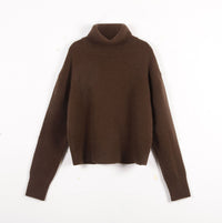 Women's Fashion High Collar Knitted Sweater Top