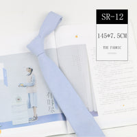 Korean Style Casual Suede Pure Color Artistic Shirt Macaron Color 7cm Hand Tie