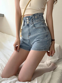 Fashion Shorts Jeans High Waist Stretch Skinny