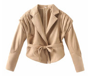 Women's Retro Imitation Leather Jacket Coat