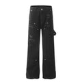 Hole Patch Decorative Rivets Jeans For Men