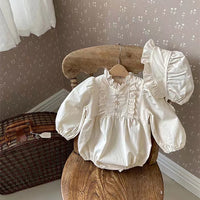 Spring And Autumn Baby Embroidered Lace Long-sleeved Jumpsuit Romper
