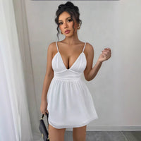 Women's Strap Backless Dress Short Skirt