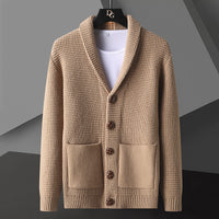 Lapel Button Cardigan Sweater Men's Korean Style