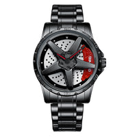 Motorcycle Engine Brake Caliper Watch For Men, Car Wheel Hub Dial