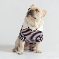 Stripe Plush Warm Polo Casual Pet Sweater