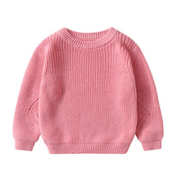 Children's Knitted Sweater Korean Style Pure Color Warm Keeping