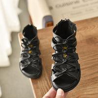 Children's Hollow Princess Shoes Little Girl Fashion Soft Bottom Toe Roman Sandals