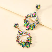 Crystal Wreath Drop Earrings Sparkly Rhinestone Statement Jewelry For Women Wedding Party Prom Festival Daily Wear