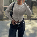 European And American Casual Solid Color Long-sleeved Shirt
