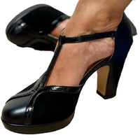 Womens Fashionable High-Heel Round-Toe Plus-Size Pumps