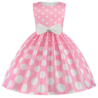 Irregular Skirt Print Children's Dress Bow Costume