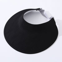 Simple Open-top Wave-pattern Indentation Adjustable Wide-brim Sun Hat For Summer Outdoor Activities, Breathable Open-top Hat