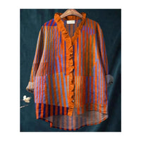 Women's Loose Print Crew Neck Casual Plus Size Shirt