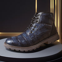 Retro Casual Outdoor Side Zipper Leather Boots