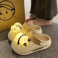 New Spring And Summer Anti-slip Platform Panda Light Hole Shoes For Women